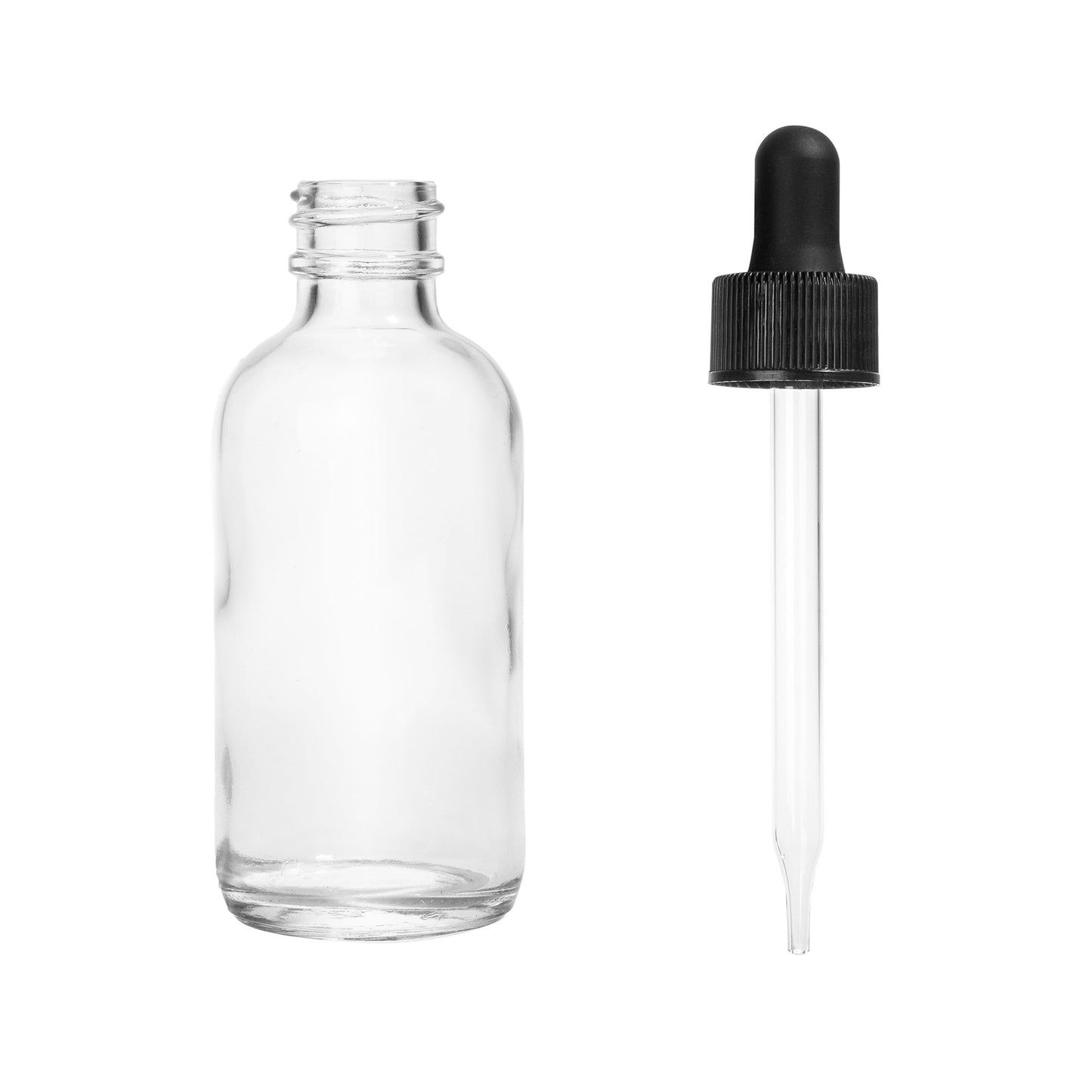 2oz Boston Round + 20-400 Glass Dropper Assembly -- Multiple Colors Available -- (480 Sets per Case)