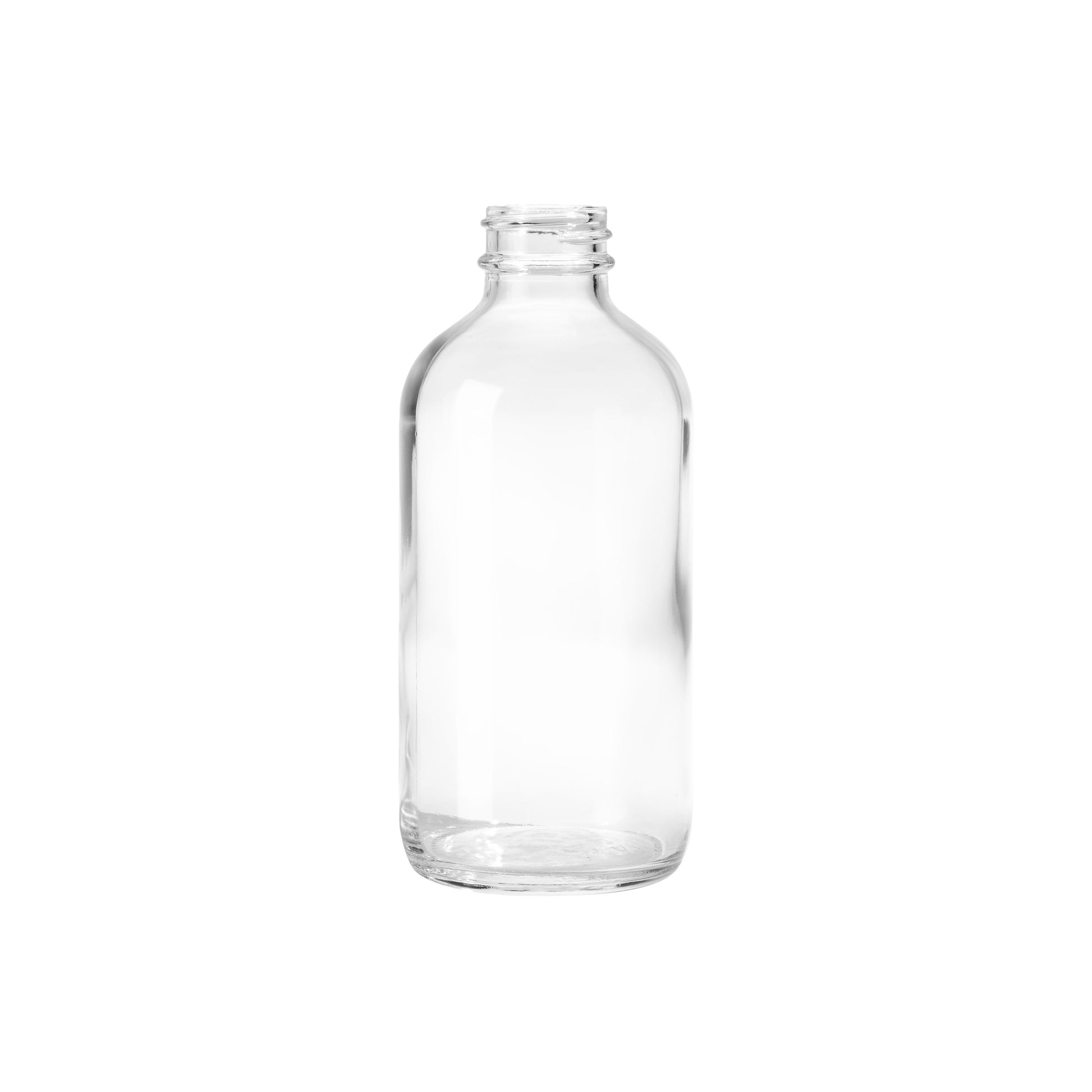 8oz Glass Flint/Clear Boston Round  (96 Bottles per Case) - Cosmetic Pack