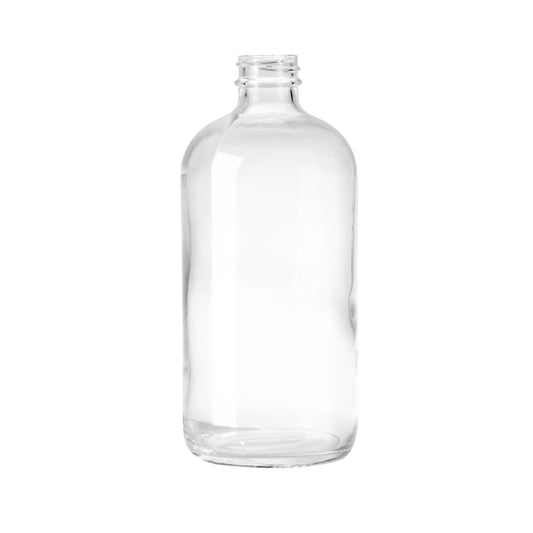 16oz Glass Flint/Clear Boston Round  (60 Bottles per Case) - Cosmetic Pack