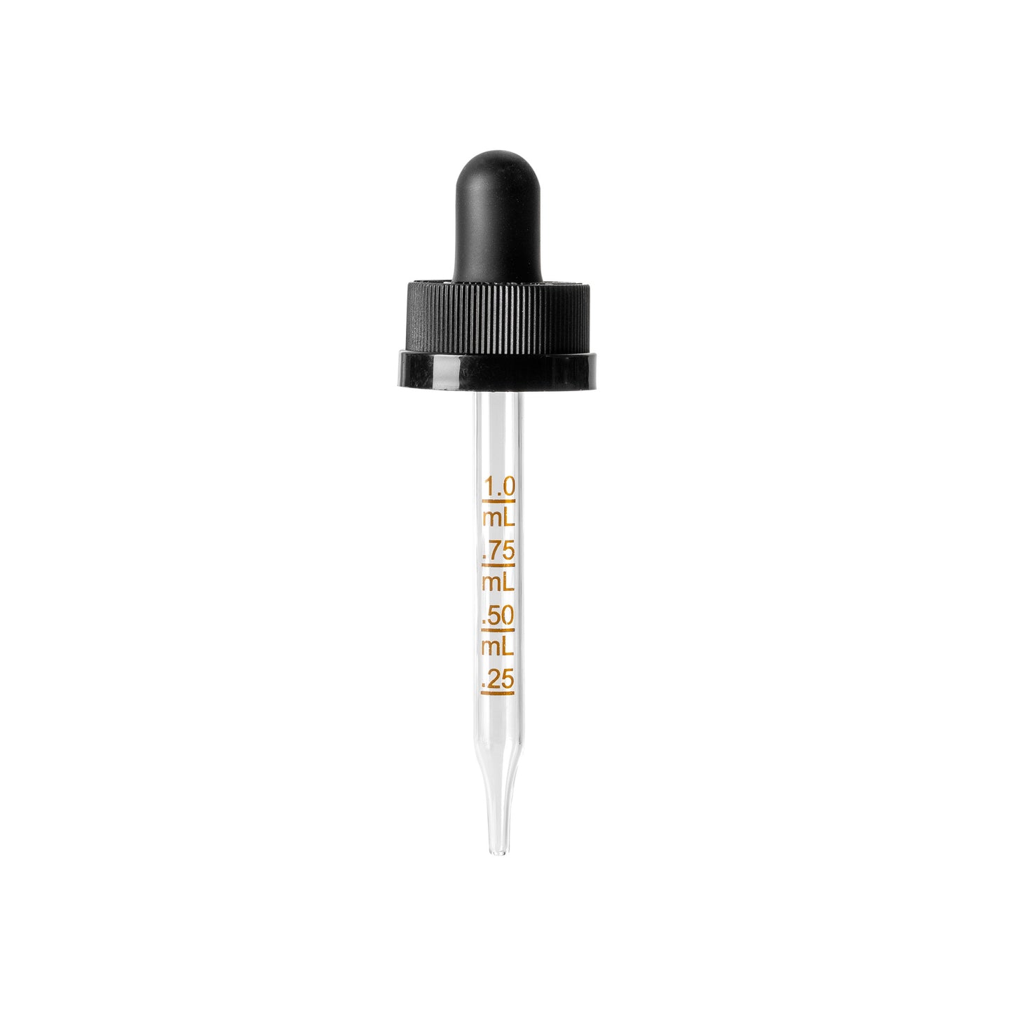20-400 Black Child-Resistant Graduated Dropper Assembly for 1oz Boston Round (720 Pieces)