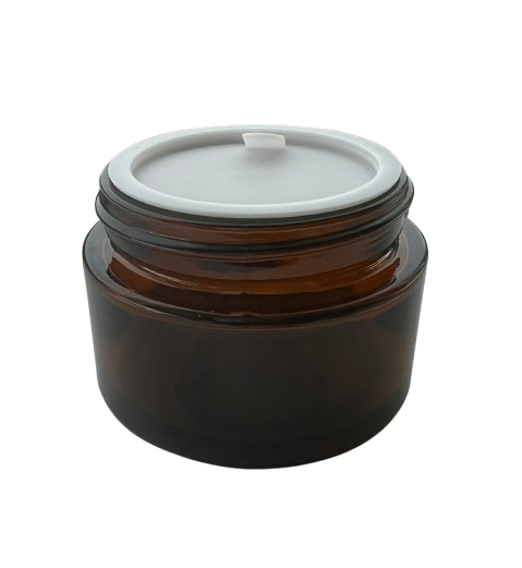 1oz 48-400 Straight-Sided Amber Cream Jar with Lid and Liner (288 Sets per Case)